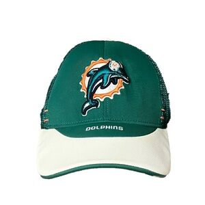 Vintage Miami Dolphins Reebok 2005 Sideline On-Field Trucker Hat Green White
